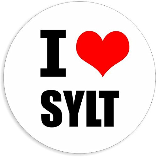 Kiwistar - Autoaufkleber - 8x8 cm - außen klebend - I love Sylt für Auto, Laptop, Fahrrad, LKW, Motorrad Aufkleber mehrfarbig Sticker Decal