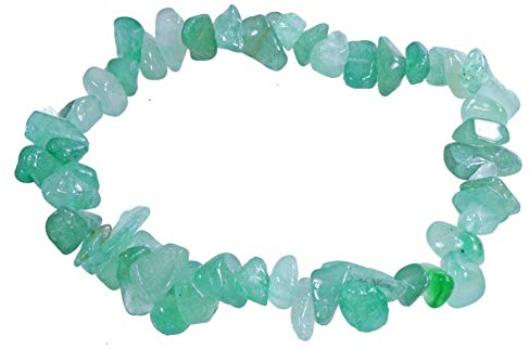 Lebensquelle Plus grüner Aventurin Splitterarmband | Handgefertigtes Elastisches Stretch Splitter Armband | Echter natürlicher Edelstein (Aventurin)