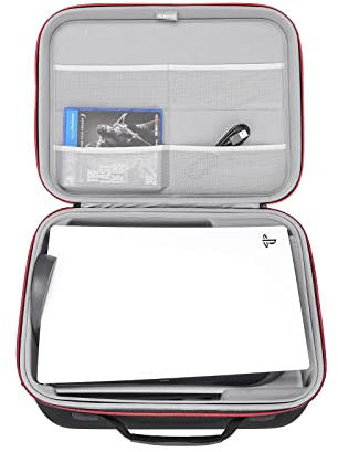 RLSOCO Hard Case for Playstation 5 Digital Edition/Disc Version/PS5 30th Anniversary Edition,Travel Bag for PS5 Game Console with Base, Dualsense Controller x2,Charging Station x1,HD Camera x1