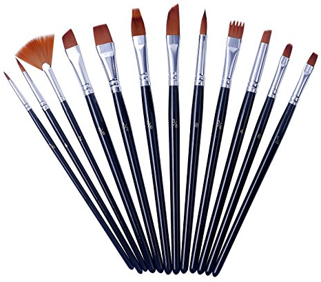 Artme Nylon Artist Brushes 12pcs - Professional Mixed Brushes - Watercolour/Acrylic/Gouache/Oil/Face Paint - Multiple Use
