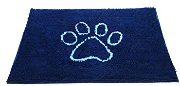 Dog Gone Smart Dirty Dog Fußmatte aus Mikrofaser, super saugfähig, maschinenwaschbar mit Rutschfester Unterseite, Größe M, Bermuda Blue