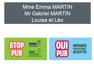 DECOHO - Plaque boite aux lettres personnalisée adhésive 100x25mm - plastique bi-couche gris lettres blanches - 3 lignes personnalisables + Stickers Sto - Gris