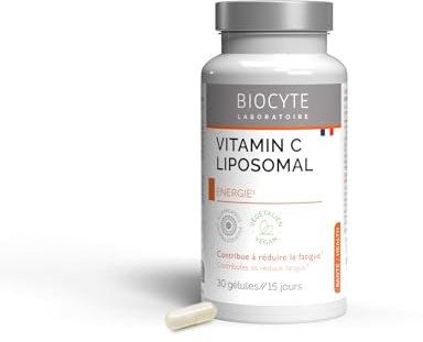 BIOCYTE Vitamine C Liposomal - Complément Alimentaire Fonctionnement Système Immunitaire - Vitamine C Micro-encapsulée - 30 Gélules - Programme de 15 à 30 jours