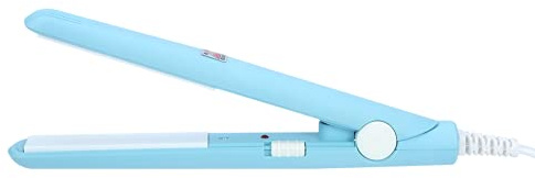 Sonew 2 in 1 Mini Haarglätter Lockenstab, Keramik Turmalin Platte Mini Glätteisen Heizung Lockenwickler mit 190 Temperatur für glattes Haar Locken Lange Kurze Haare(BLUE EU)