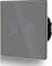BSEED Interrupteur Gradateur 700W Interrupteur Tactile Interrupteur Mural Panneaux en Verre Trempé Fonctionne avec Des Lumières LED à Intensité Variable 2 Gang 1 Voie Gris