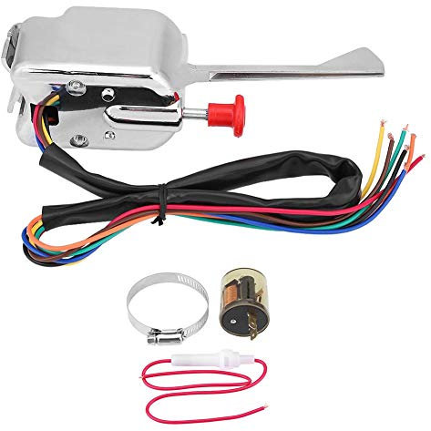 KIMISS Interruptor de direccionales universal 12V para, y, P021-TS-HL101, compatible con hot rods y coches clásicos, fácil instalación