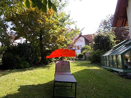 holly Modell: HOLYY-Sunny - Exklusive Outdoor HOHE - BREITE Liege- mit Fächerschirm ORANGE