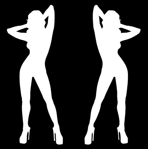 SUIFENG Autoaufkleber 6X15Cm EIN Paar Heiße Sexy Mädchen Auto Aufkleber Und Abziehbilder Nackte Frau Autotür Aufkleber