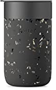W&P Porter Ceramic Mug w/Protective Silicone Sleeve, Terrazzo Charcoal 16 Ounces | On-The-Go | Reusable Cup for Coffee or Tea | Portable | Dishwasher Safe