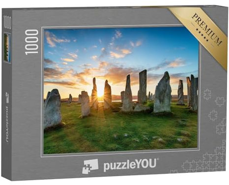 puzzleYOU: Puzzle 1000 Teile „Mystischer Sonnenuntergang über dem Steinkreis von Callanish, Isle of Lewis, Schottland“ – aus der Puzzle-Kollektion Schottland