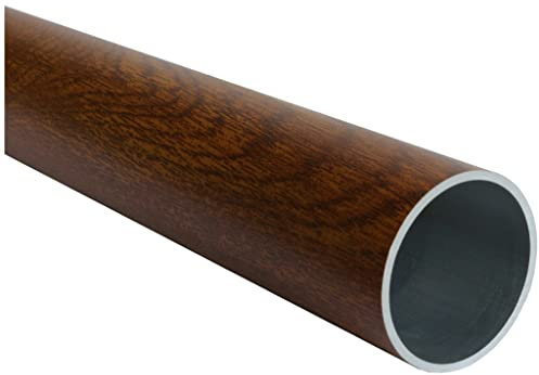 TIBU Tube rond en aluminium Ø 43 x 2 mm Bois – Bois d'acajou Longueur : 200 mm/20 cm/0,2 m