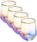 Weinglas ohne Stiel, Diamant-Regenbogen-Weinglas-Set mit 113,284 ml, schillerndes Glas, mit goldfarbenem Rand, ideal für Rotwein, Spirituosen, Cocktails, Bourbon oder Trinkgläser, als Geschenk