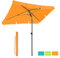 BelleMax Sonnenschirm Balkon Rechteckig 200 × 125 cm Orange, Balkonschirm mit UV-Schutzfaktor 50+, Neigbar und Höhenverstellbar, Ideal Als Gartenschirm oder Terrassenschirm