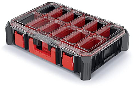 Sorting Box, Assortment Box, Small Parts Magazine with Dividers, Transparent Decker, Stackable, 543 x 368 x 126 mm