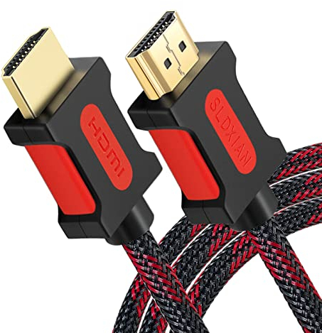 SLDXIAN 4K HDMI Kabel, Highspeed HDMI Kabel 18Gbps Nylongeflecht Vergoldete Anschlüsse mit Ethernet, ARC, 3D, UHD kompatibel mit TV Fernseher, Monitor, Blu-ray, PS4/PS3 (5M)
