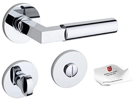 Beschläge Hamburg: Türgriff/Türbeschlag BAUHAUS PRIME 07ZAMAK MPC WC - Türklinken mit WC-Verschluss für Badezimmer und Toilette - Türdrücker für Innentüren, ø 52x5 mm aus ZAMAK in Chrom poliert