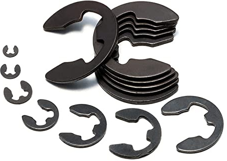 200 Stück 2.5mm E-Clip Circlip Externer Sicherungsring Snap Ring GB896 mit Legierungsstahl (Schwarz)
