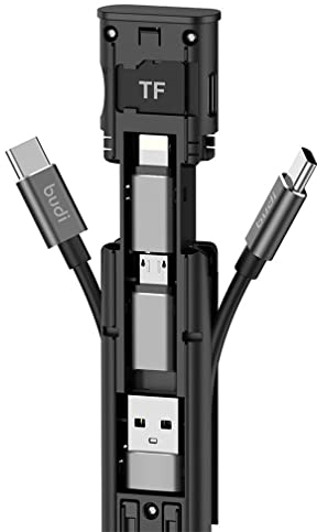 LiLiTok Adattatore USB multifunzione – Cavo di ricarica SIM Card Memory Stick per viaggi, cavo dati scheda SD box 15 W caricatore wireless per telefono (nero)