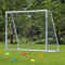 JUNGLE STONE Football Goal 8ft x 6ft Ultimate All Weather uPVC Portable 70mm Thick PVC Goal Posts Football Net Integrated Locking System