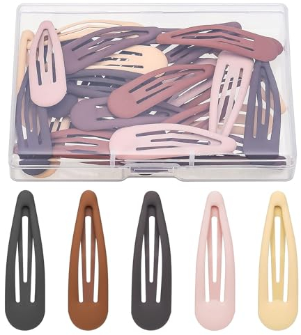 Clips de Pelo a Presión Simple, 30 Pzs Coloridas Pinzas de Pelo para Niñas - 5cm Broches para el Cabello Antideslizantes de Metal - Horquillas Pelo para Niña Mujeres Infantiles - Multicolor
