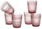 Baroni Home Set 6 pz di Bicchieri in Vetro Decorati con Rifiniture in Rilievo da 25 CL, Lavabili in Lavastoviglie, 8x8x10 cm, Cipria