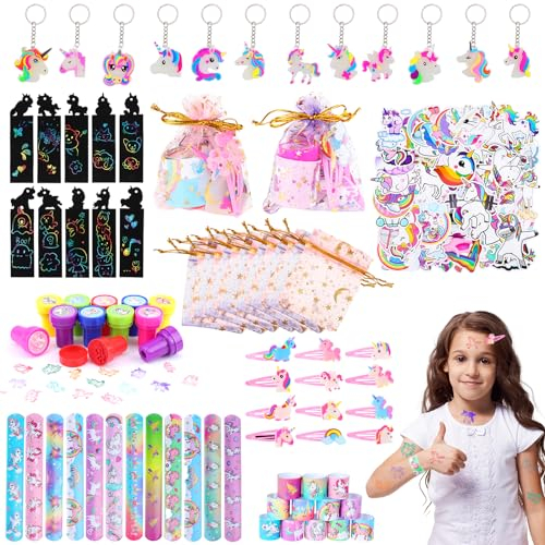 Livdouyu 122 Stück Einhorn Mitgebsel Kindergeburtstag Mädchen Einhorn Geburtstagsdeko Einhorn Party Kindergeburtstag Gastgeschenke Einhorn Geschenke für 3-12 Jahre Kinder