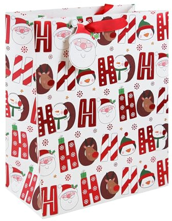 Eurowrap X341392C 12 Geschenktaschen 26,5x14x33cm Excellia 210g Hohoho