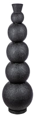 Casablanca Deko Vase groß Bodenvase - Moderne Vase XL aus Eisen - Wohnzimmer Dekoration Vase für Pampasgras Blumen - Farbe: Schwarz Höhe 76 cm