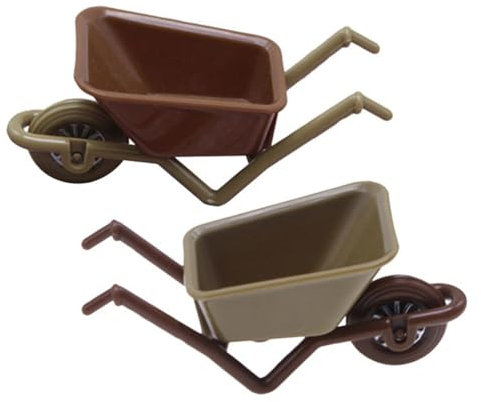 Milisten Lot de 2 brouettes Miniatures pour Maison de poupée Petits modèles de Chariots décoratifs Mini brouette Vintage pour Jardin de fées Dioramas Décoration de Paysage