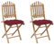 JUDYY Klappbare Gartenstühle 2 Stk. mit Kissen, Balkonstuhl, Möbelsets, Gartensessel, Garten Stühle, Gartenmöbel, Balkon Stühle, Terrassenstühle, Sessel Outdoor, Hochlehner, Bambus