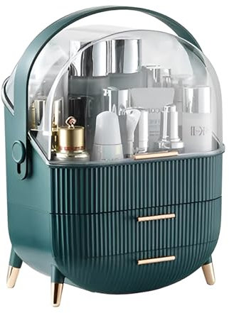 Mustbeau Maquillage Organisateur avec Poignées et Couvercle Boite de Rangement Skincare et Bijoux Stockage Cosmétique pour Salle de Bain Makeup Organiser Etanche Présentoir Cosmétique