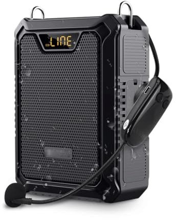 OLSKFUH Amplificador de Voz Impermeable de 30 W para Altavoz de micrófono con Auriculares para Profesores