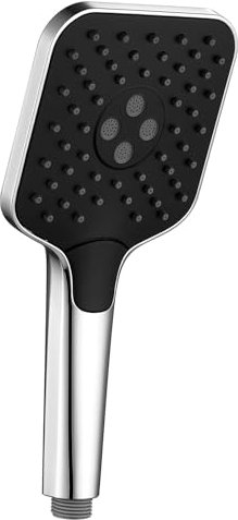 Pomme de douche à économie d'eau Auralum, noir douchette douche salle de bain, pomme de douche haute pression, grande tete de douche avec 3 modes