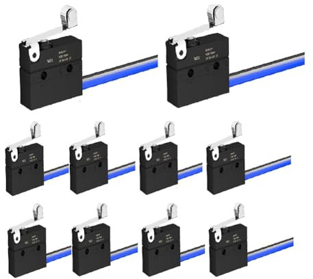 Comphic Mini Interrupteur de Fin de Course Étanche IP67 avec Levier Amovible WS1 Noir