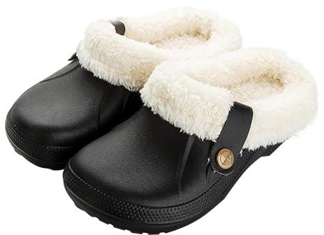 Camiraft Sabots Mixte Adulte Fourrées Hiver Sabots de Jardinage Homme Femmes Pantoufles Chaud Chaussons de Maison Imperméables Chaussures de Jardin Intérieur et Extérieur