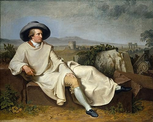 ZHAOSHAN klassischer Kunst Poster Leinwand Tier Bild Goethe in the Campagna by Johann Heinrich Wilhelm Tischbein klassischer Kunstdruck für Wanddekoration 60x90cm
