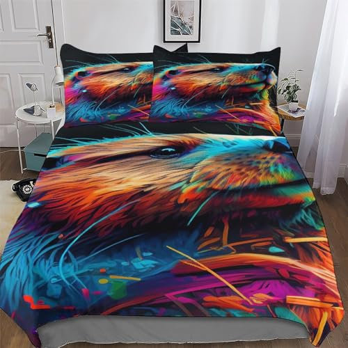 AAPZY Biber Bettwäsche Premium Atmungsaktive Angenehme Bettbezüge, Mikrofaser Bettdeckenbezug, Erwachsene Kinder 2teilig Bettbezug + Kissenbezug Single (135x200cm)