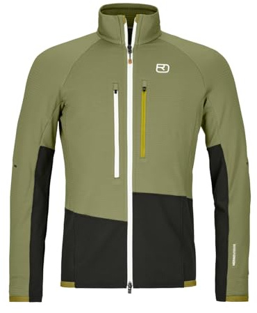 ORTOVOX FLEECE RIB JACKET M - Robuste, technische Kletter-Fleecejacke für Tage am Fels - GRÜN - HERREN - L