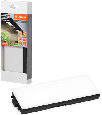 LEDVANCE rahmenloses Unterschrank-Leuchten-Kit mit Steckdosen und USB-C Ladestationen Flood, Extension, 3.85 W, 250 lm, 3000 K, 830 warmweiß, nicht dimmbar, schwarz, Kunststoff (PC), IP20