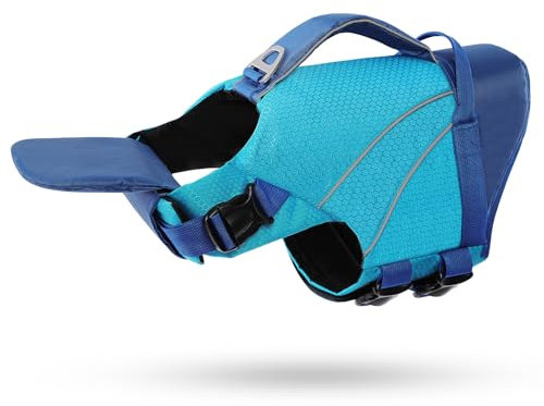 Schwimmweste Hund - Schwimmwesten für Hunde Große mit abnehmbarem Frontauftrieb & Reflektoren, Rettungsweste für Hunde zum Bootfahren,Kanufahren,Schwimmen,Surfen | KONVINIT Dog Life Jacket