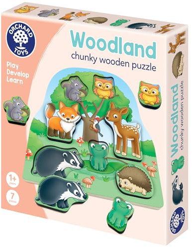 Orchard Toys Woodland Chunky Wooden Puzzle for 1+ Years Matching and Educational Toy.