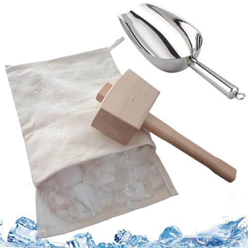 ICE MALDET UND SABE MIT ICE SCOOP 3PCS/SET Food Grade Manual Crusable Professional Crusher für Heimnutzung Bar Party Barkedendice Mallet