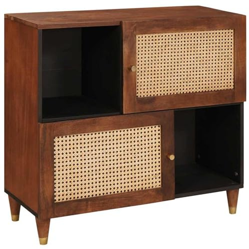 Swpsd Media Storage Cabinets & Racks Brown Cane and solid mango wood Media Storage Unit Model4018907