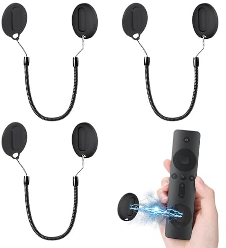 HINGTAI Lot de 3 supports magnétiques pour télécommandes, organisateur mural avec cordon rétractable et adhésif puissant, support en silicone pour télécommandes TV, idéal pour le salon ou le bureau.