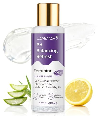 Ph Balance Feminine Wash for Women, Refresh pH Balancing Shower Gel, Gentle Feminine Cleansing Gel with Olive Oil Aloe Vera Gel, Odor Control Body Wash for Underarms Booty & Intimate Care, 100ml