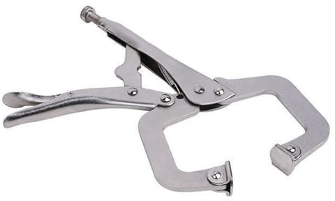 9 Inch Locking C Clamps Vise Grip Pliers, 45# Steel Automatic Sheet Metal Welding Tool, Ergonomic Handle for Woodworking and Fabrication