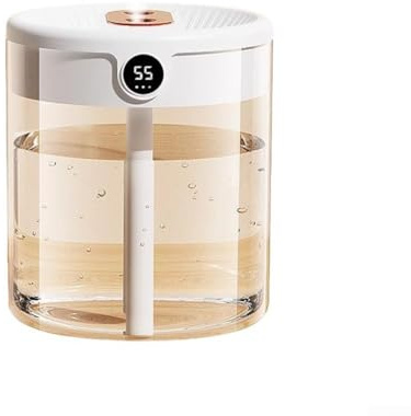 KHIronHive 2L Car Humidifier And Auto Diffuser With Night Light, Moisture Monitoring, Silent USB Operation For Home Bedroom Vehicle Interior, Compact White Design For Cup Holder
