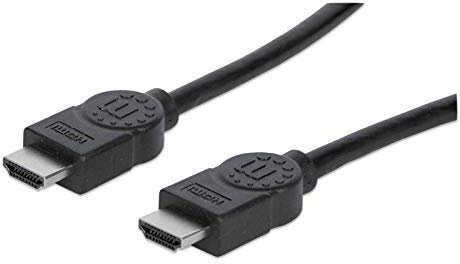Manhattan 323222 High Speed HDMI-Kabel mit Ethernet-Kanal (HEC ARC 3D 4K) HDMI-Stecker auf HDMI-Stecker geschirmt schwarz 3 m