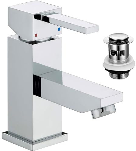 Bristan QD EBAS C QuadraTo Basin Mixer with Eco-Click and Pop-Up Waste