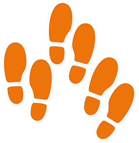 Decooo.be Sticker Mural 6 Empreintes de Pas (Traces Chaussures) (Sticker Orange Halloween)